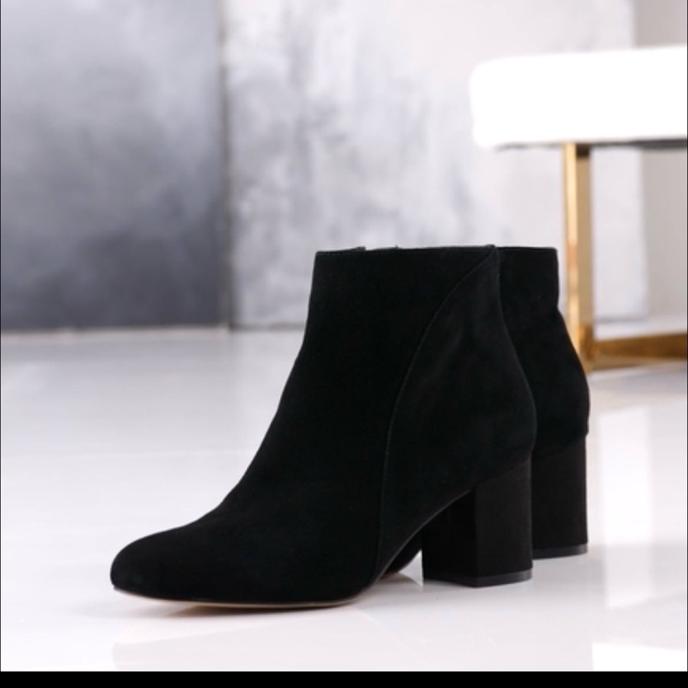 INC Black Suede Ankle Boots